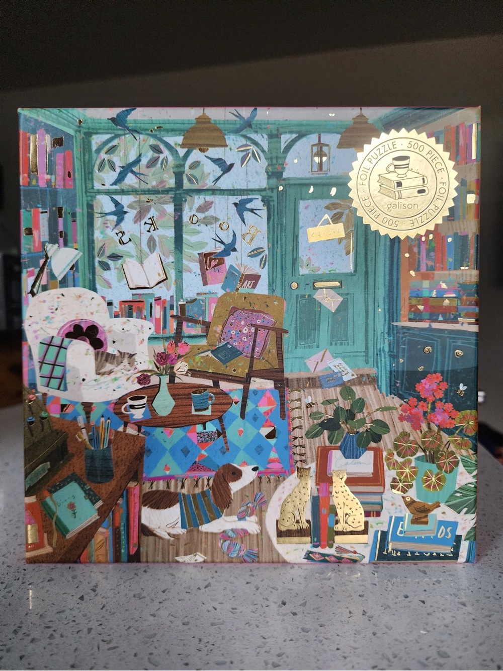 🧩 Galison Bookshop Afternoon - 500 Piece Foil Puzzle